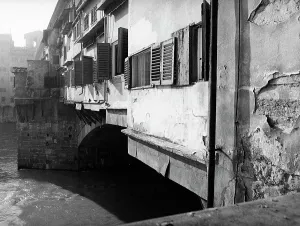 Medieval Bridge Architecture Prints: Typical shutters on the Ponte Vecchio