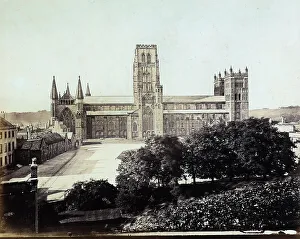 Durham Cathedral Architecture Prints: View of a side of the Cathedral of Durham