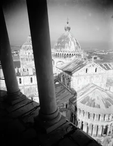 View of the Duomo from the leaning tower, Pisa