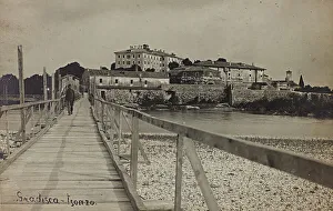 Italian City View Prints: View of Gradisca on the river Isonzo