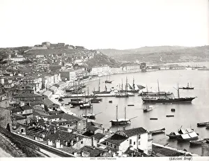 Italian Harbour Scene Prints: View of the harbour of Ancona