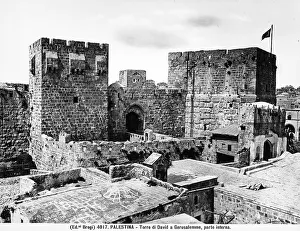 Medieval Fortress Architecture Prints: View of the inside of Jerusalem's Tower of David