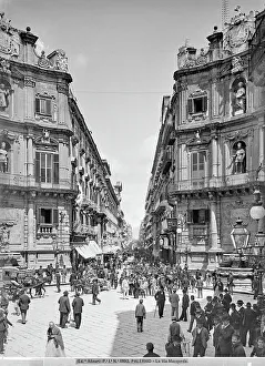 Historic Buildings In Sicily Prints: View of Via Maqueda in Palermo