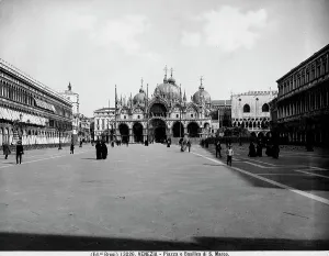Byzantine Architecture Europe Prints: View of Saint Mark's Square in Venice