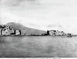 Mediterranean Seascape Photography Prints: View of the seafront of Naples from Via Caracciolo