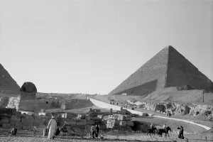 Egyptian Mythology Figures Prints: View of the Sphinx and the Pyramids of Gizah