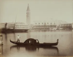 View of Venice with Gondolier