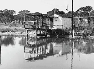 River Transportation Structure Prints: Wharf on the river