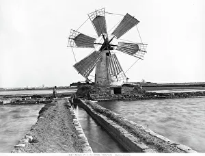 Rural Italian Architecture Prints: A windmill in Trapani