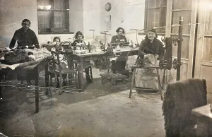 Women during wool processing