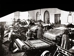 Industrial Interior Design Prints: Workers at work in the Barbera typography in Florence