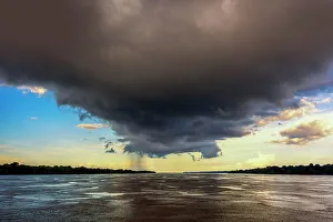 Amazon River Landscape Prints: Brazil, dense cloud over Amazon river