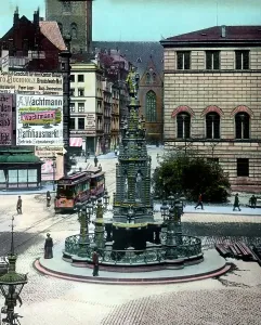 Aachen Kaiser Karl Brunnen Print at Fischmarkt Hamburg