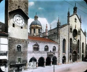 Print of the Como Cathedral's Marmorbau Facade
