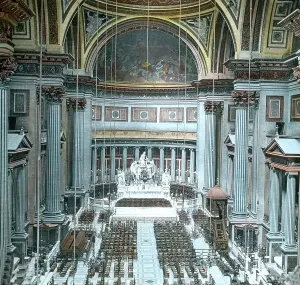 Lourdes Print: Interior of St. Madeleine Church in Paris
