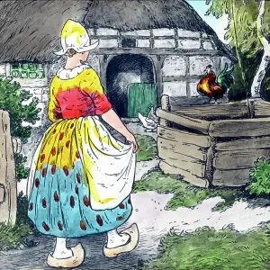 Mother Hulda Print, Hand-Coloured Glass Slide, 1920s