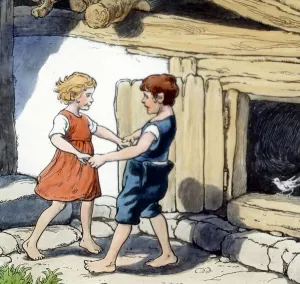 Hansel and Gretel Hand-Coloured Print from the 1920s