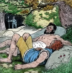Hand-Coloured Glass Slide Print of The Valiant Little Tailor