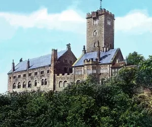 Wartburg Castle Print, Thuringia 1920s