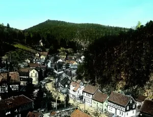 Thuringen Print: View of Bad Thal/Ruhla Townscape