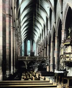 Thuringen Print: Interior of the Predigerkirche Church in Erfurt