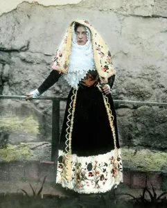 Print of a Young Italian Woman in Traditional Dress