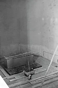 Black and White Print of Church Interior