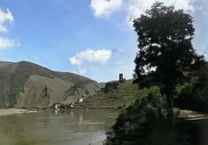 Print of Beilstein village on Moselle River, Germany