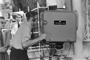 Vintage Television Broadcasting Print, Black and White