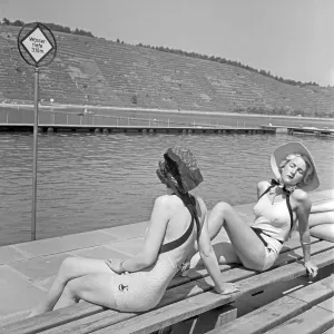 Two Women Sunbathing Print, Germany 1930s