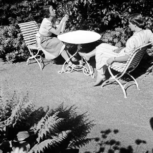 Print of Two Women in a Garden, Germany 1930s