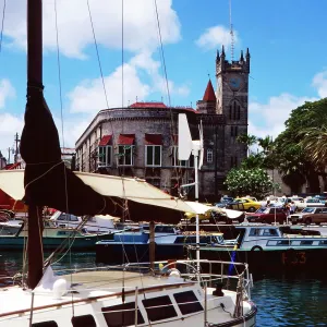 Barbados Print: St Michael's Cathedral near Bridgetown Harbour