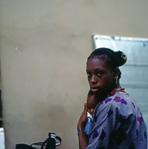 Barbados Print: Mother and Child in Bridgetown Alley