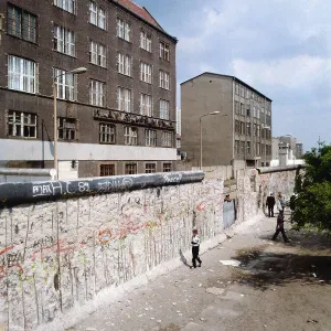 Berlin 1990 Print: People viewing the fallen Berlin Wall on West side