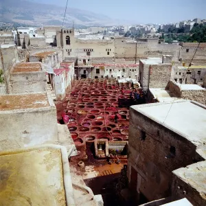 Marokko Ledergerberei Print, Fès 1985