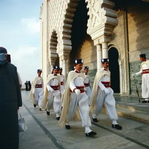 Marokko Print: Mausoleum Mohammed V in Rabat circa 1985