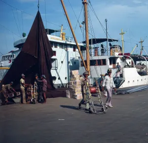 Java Print: Ship Loading at Surabaya Port