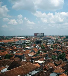Print of Surabaya Cityscape on Java Island, Indonesia