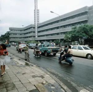 Java Street Scene Print, 1980s