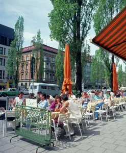 München Print: Schwabing Street Scene, 1985