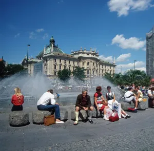 Munich Historic Center Print, 1985