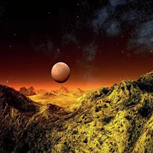 Prints of Alien planet, artwork September Prints: Alien Planet Print