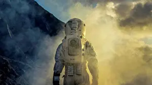 Prints of Astronaut exploring alien planet May Prints: Astronaut Exploring Alien Planet Print