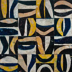 Oil On Canvas Modern Art Prints: Bold forms and shapes are built up with layers of encaustic paint