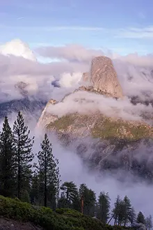 Half Dome Landscape Prints: The clouds are moving in on the view from Glacier Point