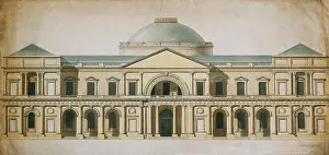 Prints of Competition Design for the Royal Exchange, Dublin. Thomas Sandby (1723-1798). Pen and grey ink and watercolour. 24.4 x 49.5cm Thomas Sandby Prints: Competition Design for the Royal Exchange Print