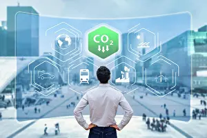 Prints of The concept of carbon neutral and net zero September Prints: Carbon Neutral and Net Zero Print