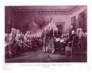 Prints of The Declaration of Independence, July 4, 1776 1823 Asher Brown Durand American This engraving reproduces Trumbull's famous painting, now at the Yale University Art Gallery, New Haven Asher Brown Durand Prints: Print of The Declaration of Independence