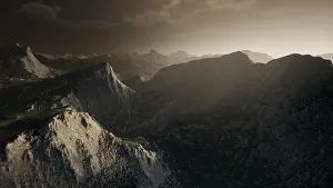 Dramatic Sky Landscape Prints: Dramatic sky over steps in a mountain