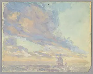 American Watercolor Artist Prints: Drawing, Study of clouds, Rome